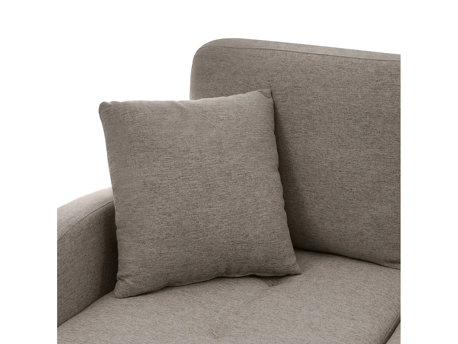 Modulaire hoekbank met chaise longue – 3-zits, ademende katoen-linnen stof, kunststof poten, antiekgrijs (166x118x77 cm)