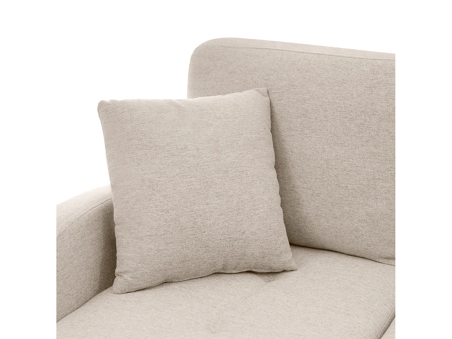 Canapé d'angle modulaire avec méridienne – 3 places, tissu en coton-lin respirant, pieds en plastique, beige (166x118x77 cm)