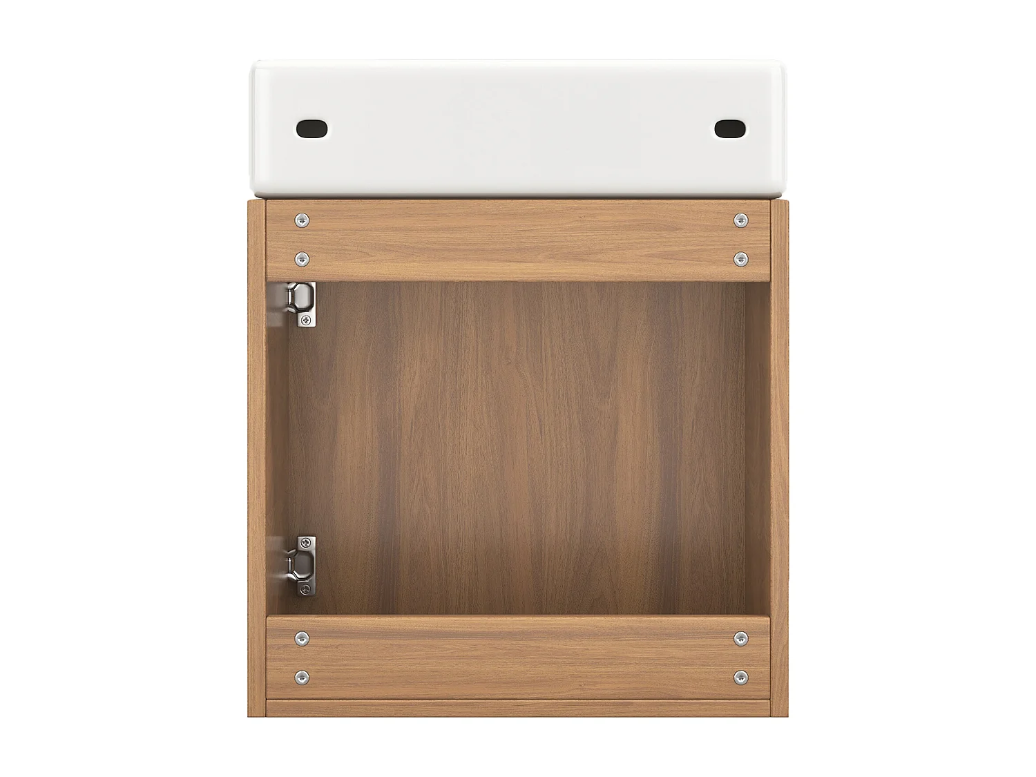 Badkamermeubel met wastafel en wandmeubel, natuurlijk hout, compact design (46x26x56 cm)