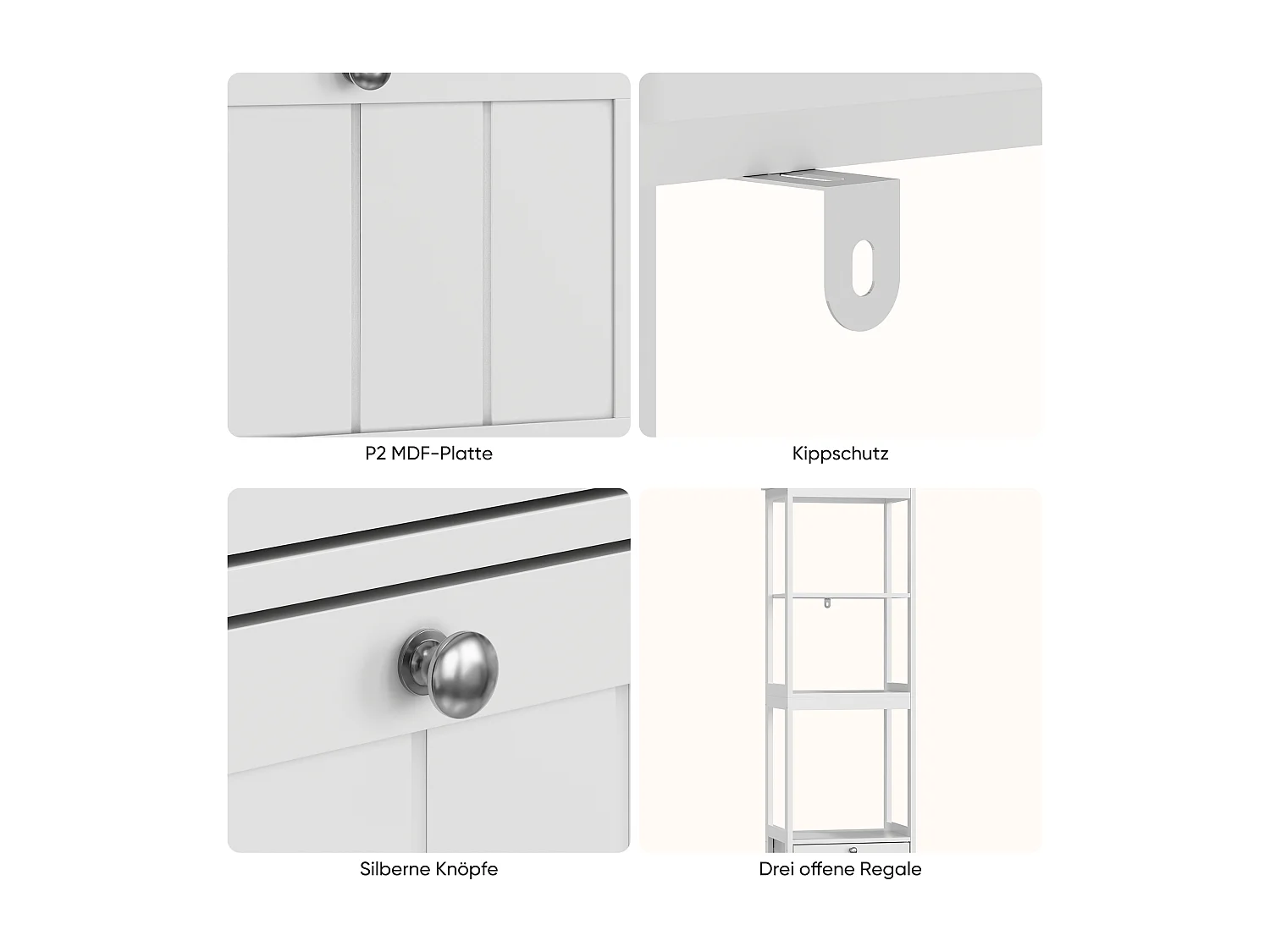 Meuble de rangement étroit pour salle de bain, avec 2 tiroirs et 3 étagères, bois, blanc (40x30x160 cm)