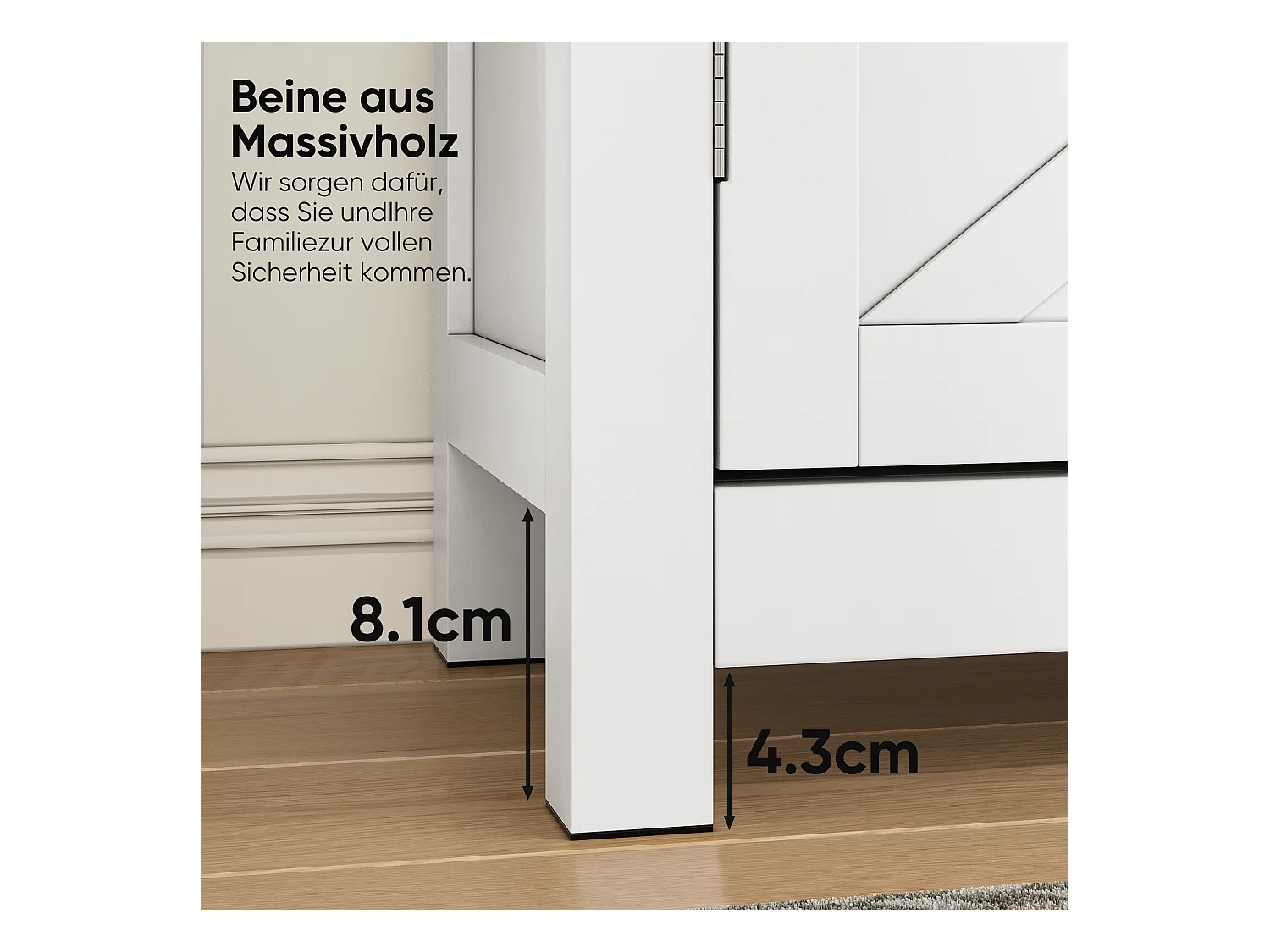 Meuble de rangement avec tiroirs et étagères ajustables, cuisine, salle de bain, entrée, MDF, blanc et noyer (76x30x83 cm)