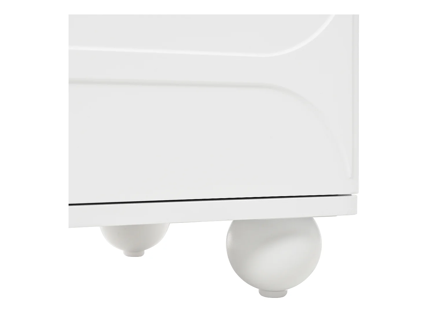 Ladekast met 5 lades en reliëfmotief, witte metalen poten, ruime opbergruimte, afgeronde hoeken (60x40x109 cm)