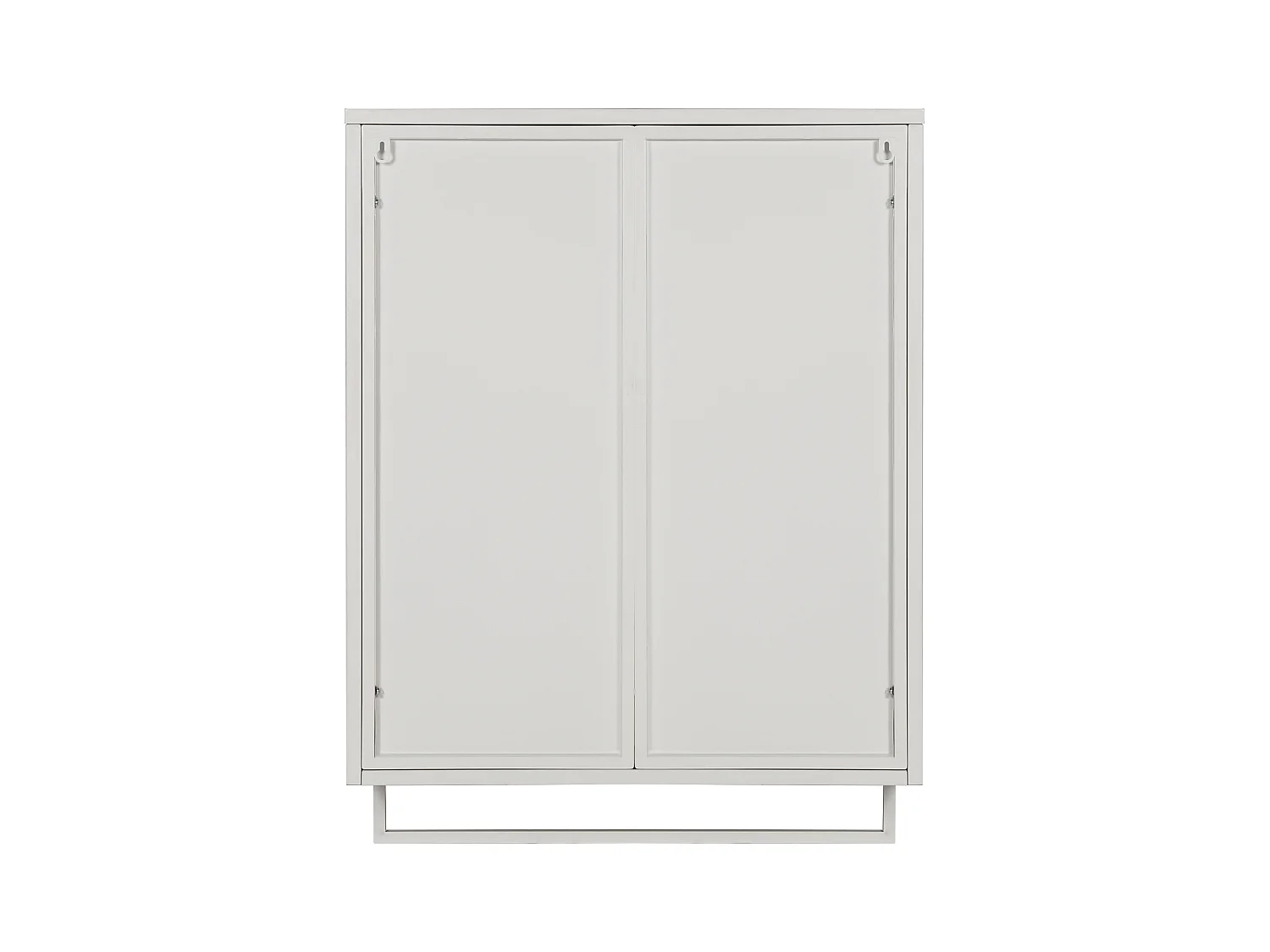 Cabinet mural moderne à portes en verre, étagères ajustables, porte-serviettes, blanc (60x23x78 cm)