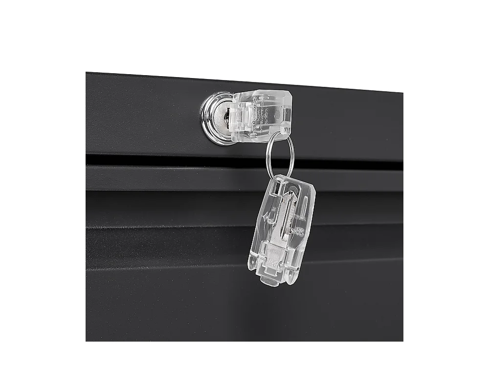 Armoire à fichiers métal 2 tiroirs, verrouillable, rangement vertical, acier, noir (60x45x72.4 cm)