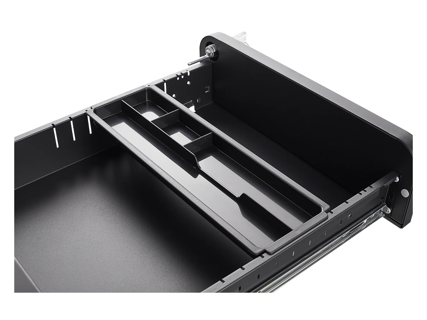 Armoire à fichiers mobile 3 tiroirs, métal, avec roulettes, anti-basculement, noir (46x40x58 cm)