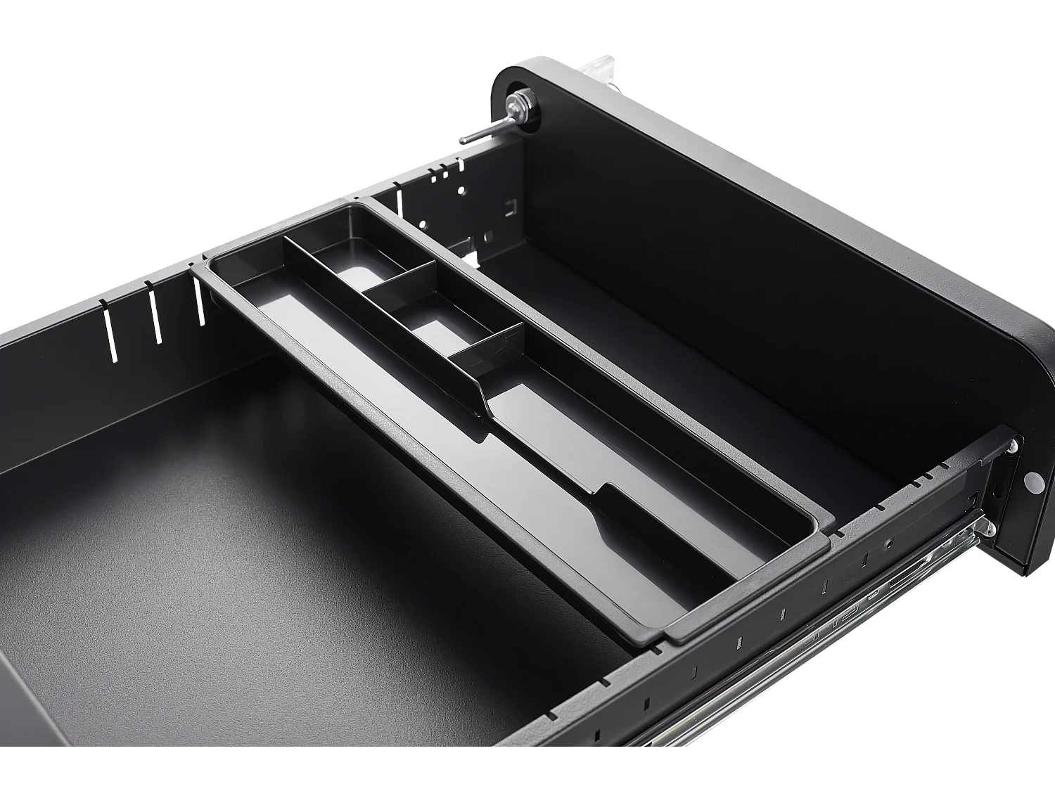 Armoire à fichiers mobile 3 tiroirs, métal, avec roulettes, anti-basculement, noir (46x40x58 cm)