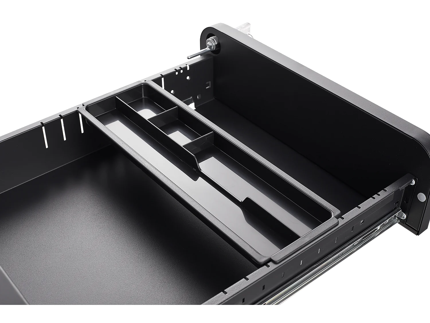 Armoire à fichiers mobile 3 tiroirs, métal, avec roulettes, anti-basculement, noir (46x40x58 cm)