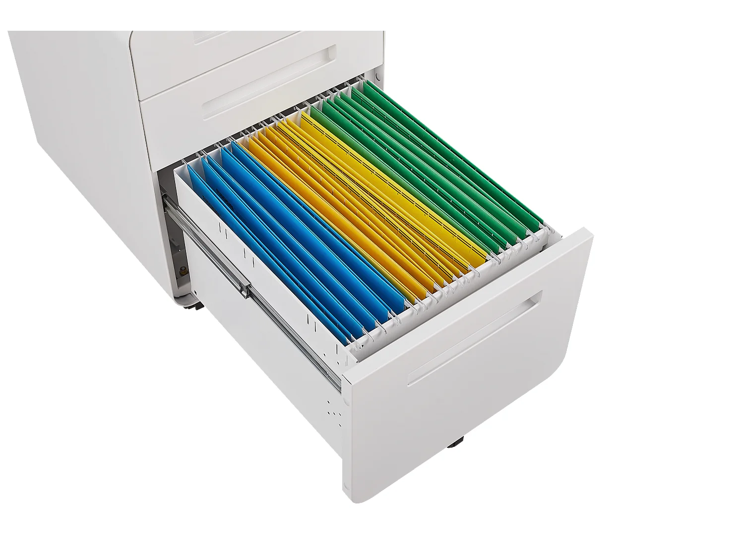 Mobiele archiefkast met 3 laden, metaal, afsluitbaar, met wielen, wit (46x40x58 cm)