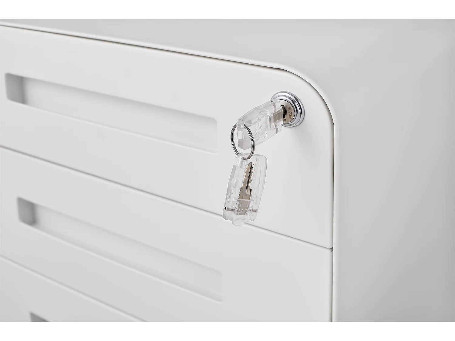 Mobiele archiefkast met 3 laden, metaal, afsluitbaar, met wielen, wit (46x40x58 cm)