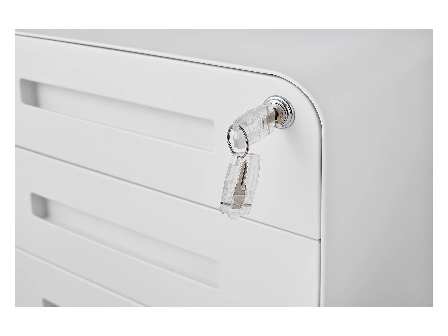 Armoire à fichiers mobile 3 tiroirs, métal, verrouillable, avec roulettes, blanc (46x40x58 cm)
