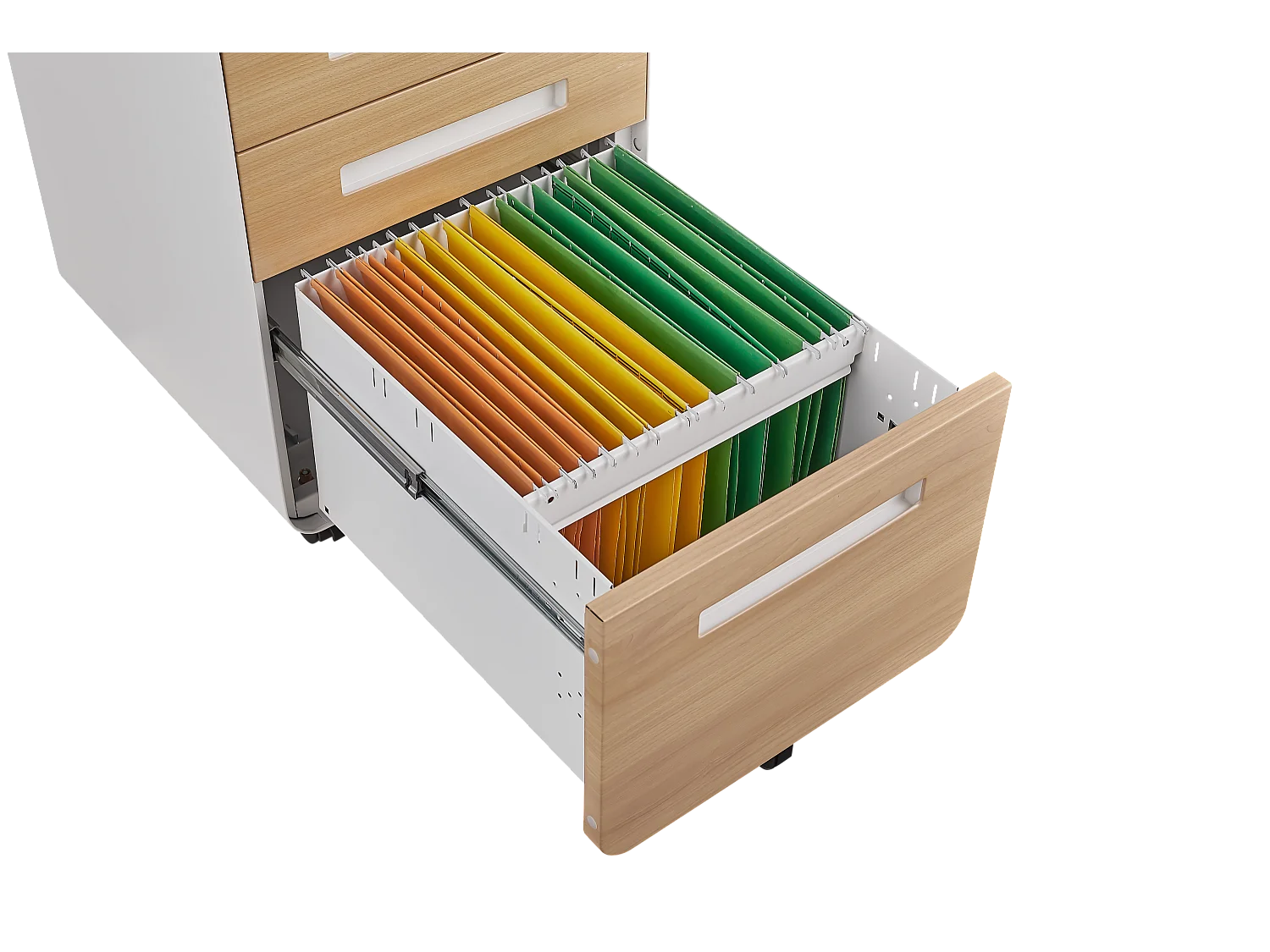 Armoire à fichiers mobile 3 tiroirs, acier, verrouillable, étagères ajustables, blanc (46x40x58 cm)