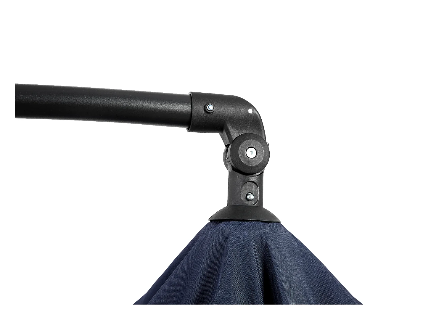 Parasol extérieur double face rectangulaire avec manivelle, structure en acier, bleu marine (4.5x4.5x3m)