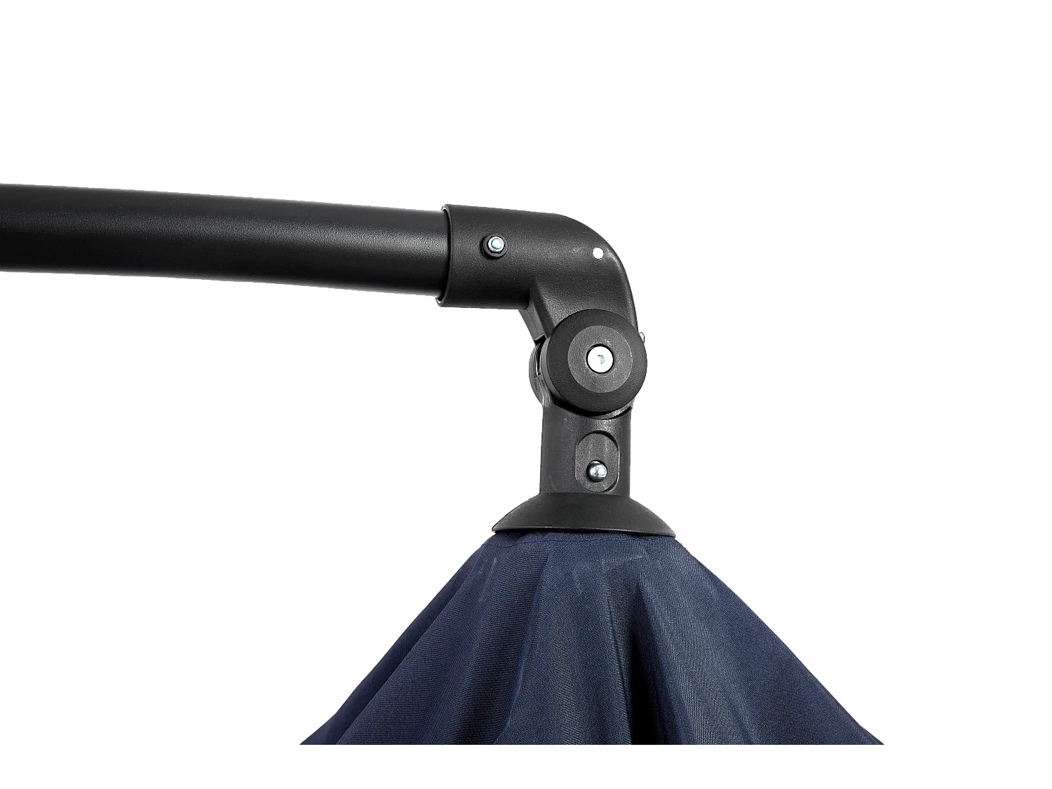 Parasol extérieur double face rectangulaire avec manivelle, structure en acier, bleu marine (4.5x4.5x3m)