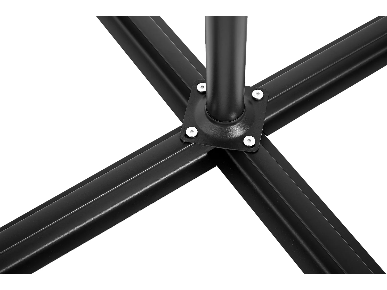 Parasol extérieur double face rectangulaire avec manivelle, structure en acier, bleu marine (4.5x4.5x3m)