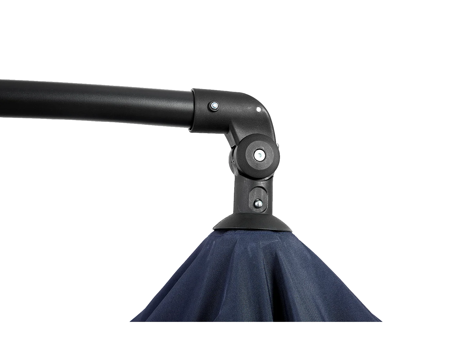 Parasol extérieur double face rectangulaire avec manivelle, structure en acier, bleu marine (4.5x4.5x3m)