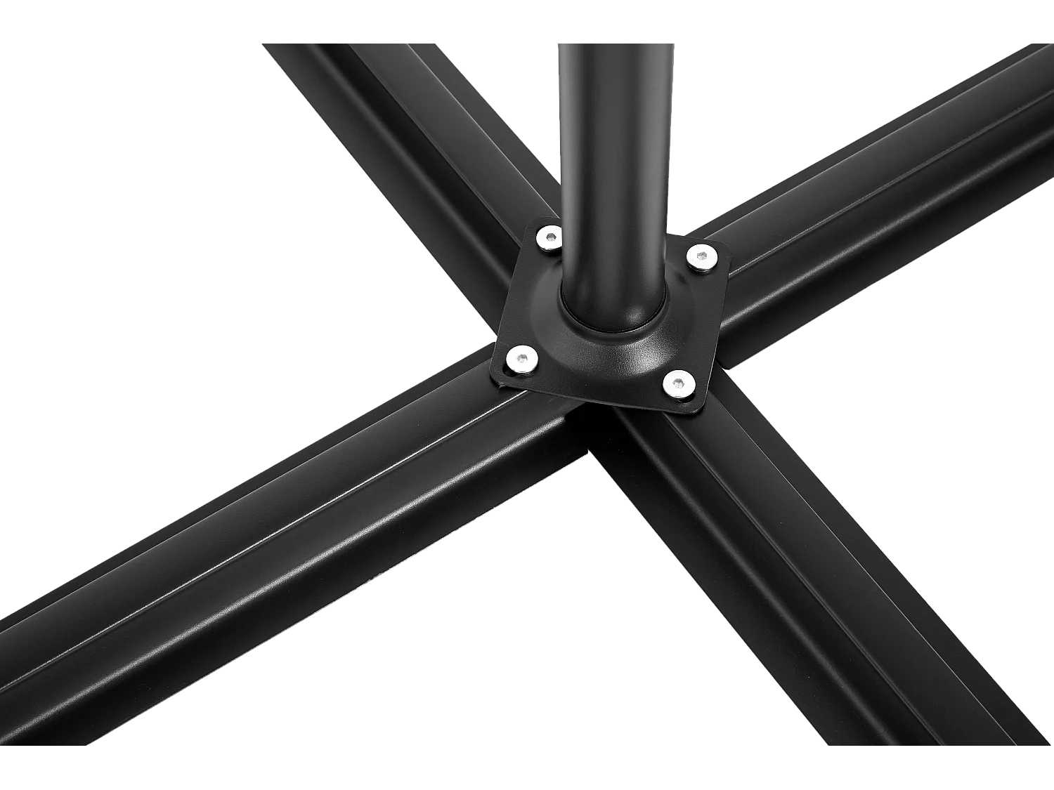 Parasol extérieur double face rectangulaire avec manivelle, structure en acier, bleu marine (4.5x4.5x3m)