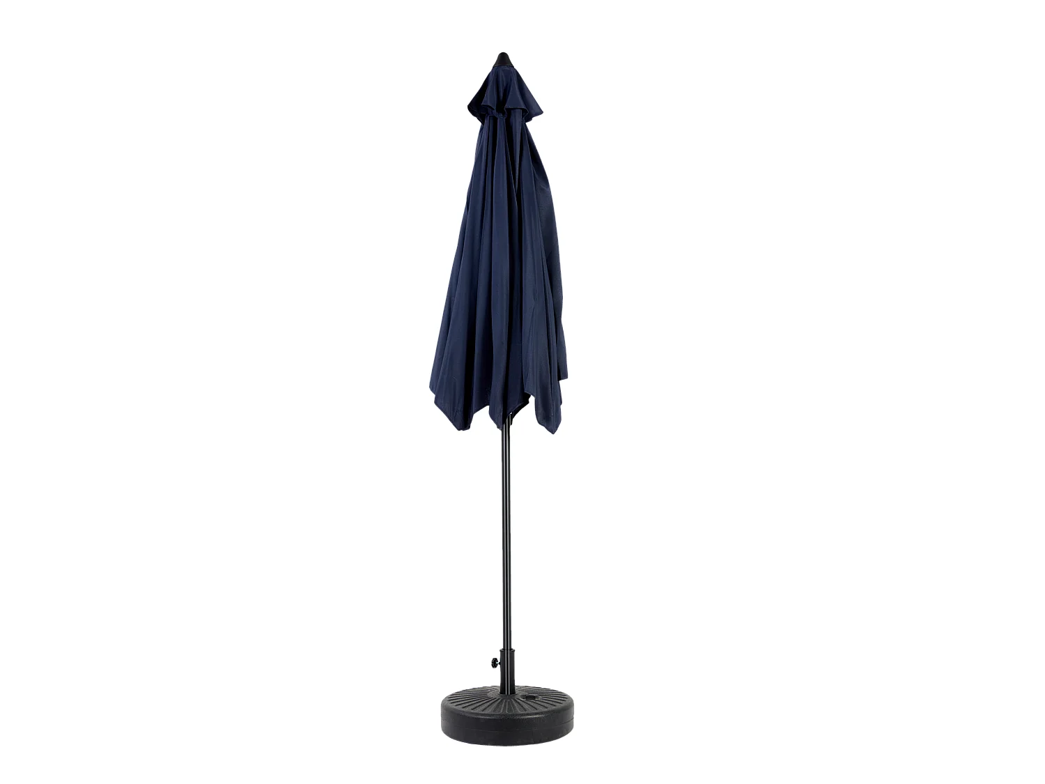 Parasol extérieur rectangulaire double face, avec manivelle, acier, bleu marine (274x213x200 cm)
