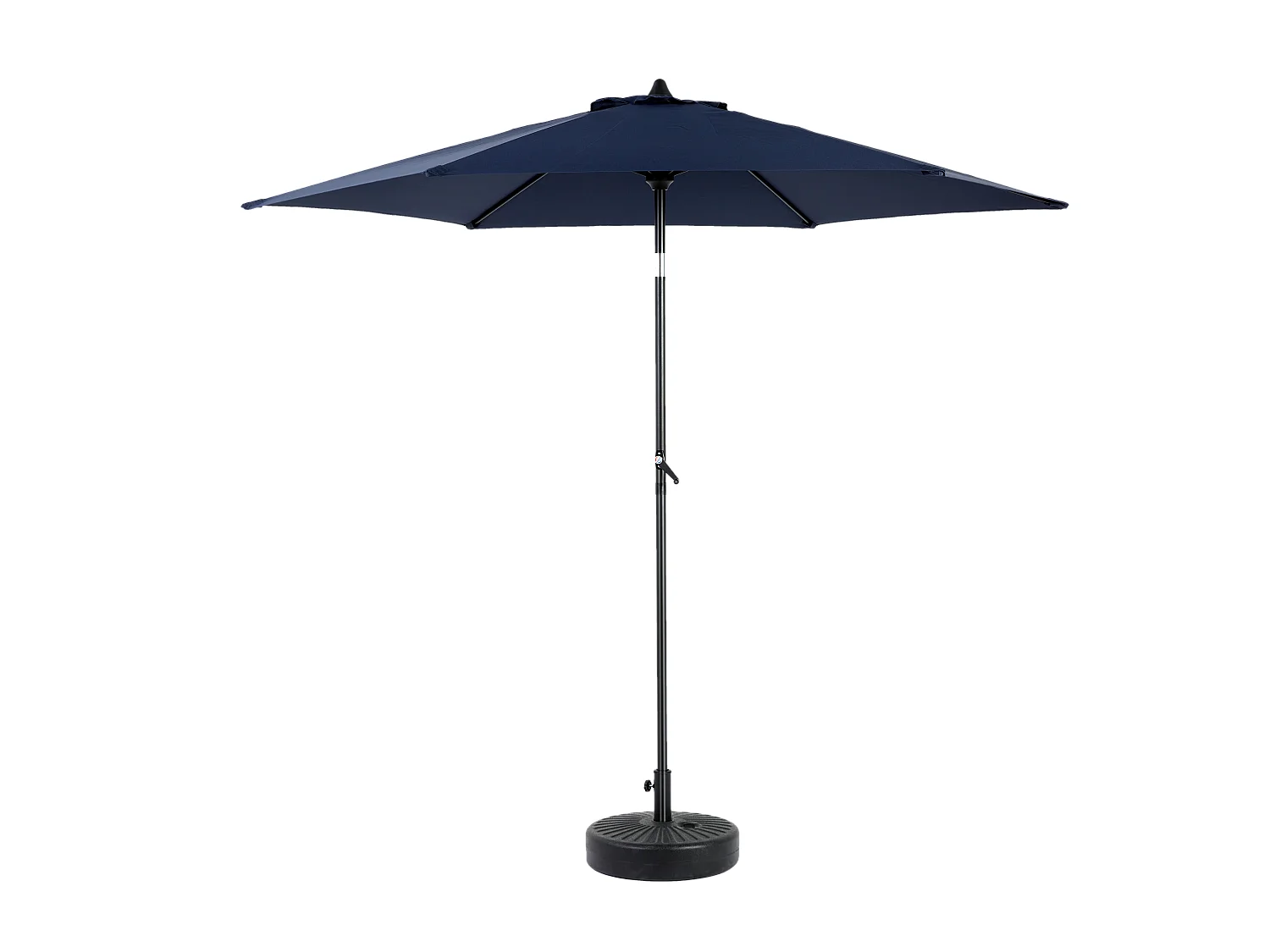 Parasol extérieur rectangulaire double face, avec manivelle, acier, bleu marine (274x213x200 cm)