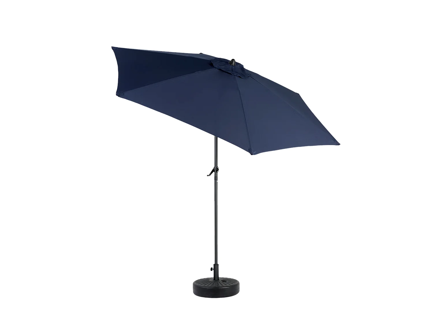 Ombrellone da esterno rettangolare bifacciale, con manovella, in acciaio, blu navy (274x213x200 cm)