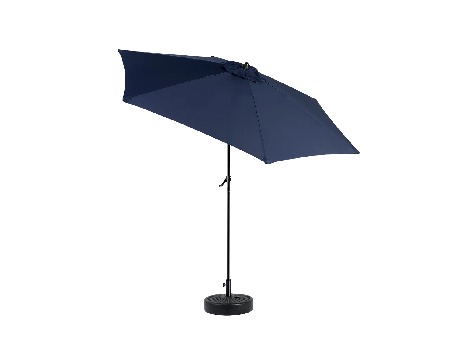 Parasol extérieur rectangulaire double face, avec manivelle, acier, bleu marine (274x213x200 cm)