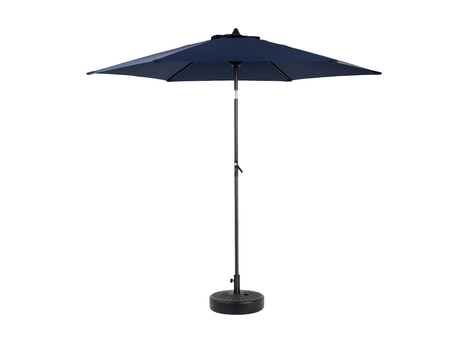 Parasol extérieur rectangulaire double face, avec manivelle, acier, bleu marine (274x213x200 cm)