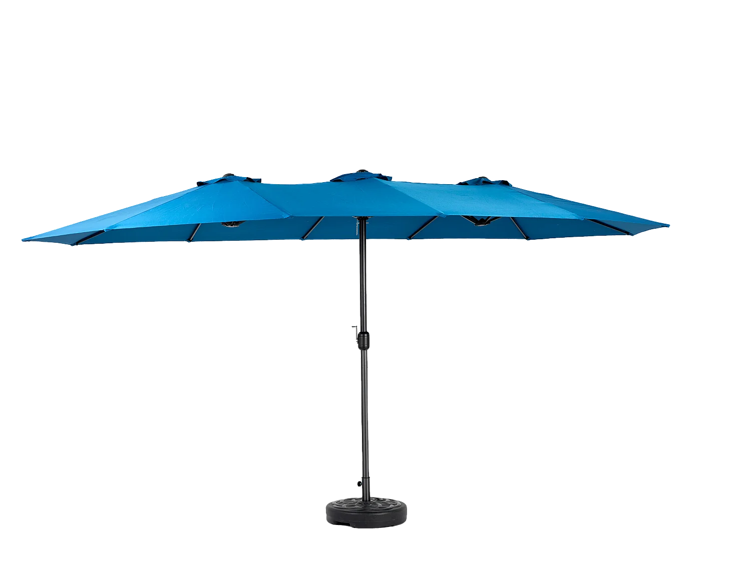 Ombrellone da esterno rettangolare bifacciale con manovella, struttura in acciaio, blu navy (4,5x4,5x3 m)