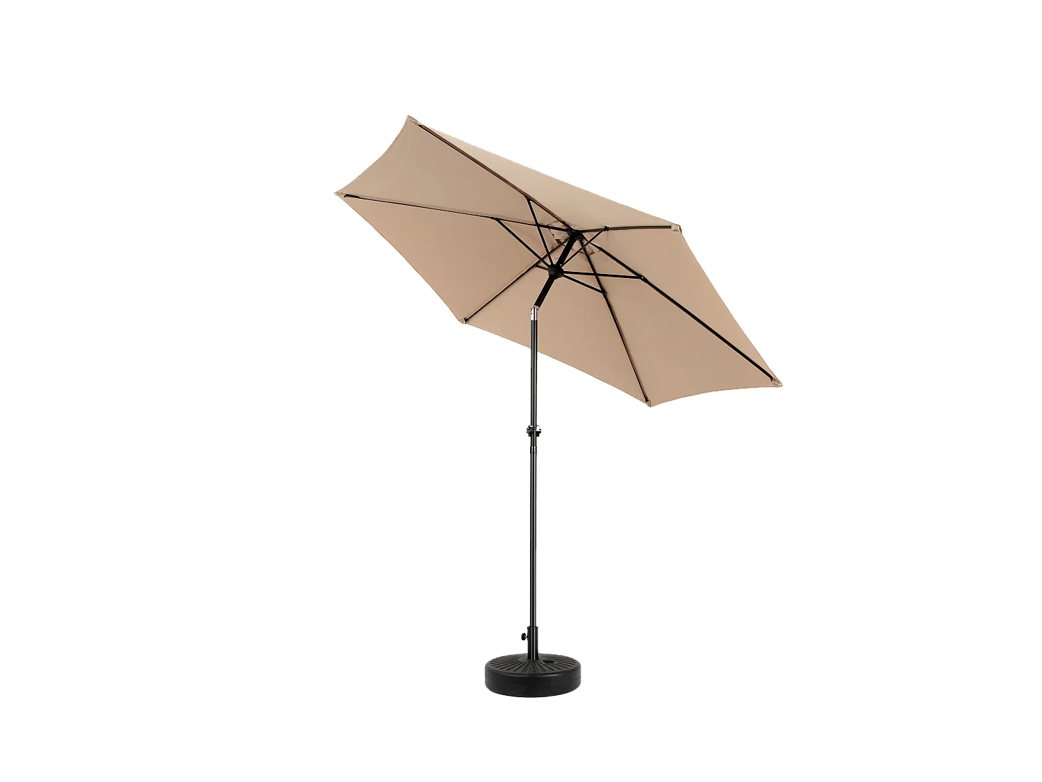 Parasol extérieur rectangulaire double face, avec manivelle, acier, kaki (274x213x200 cm)