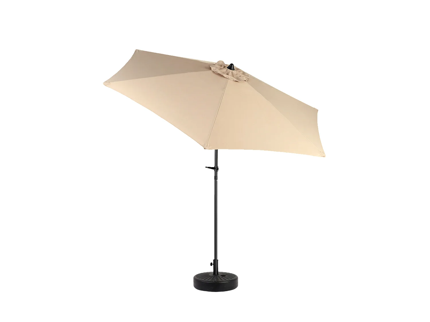 Parasol extérieur rectangulaire double face, avec manivelle, acier, kaki (274x213x200 cm)