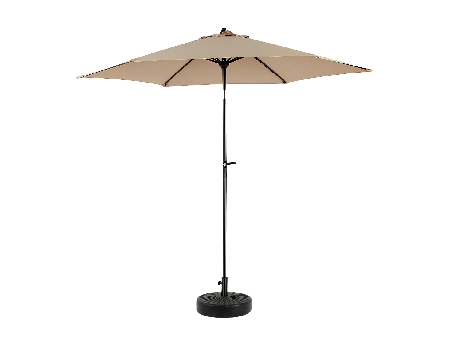 Ombrellone da esterno rettangolare bifacciale, con manovella, in acciaio, color kaki (274x213x200 cm)