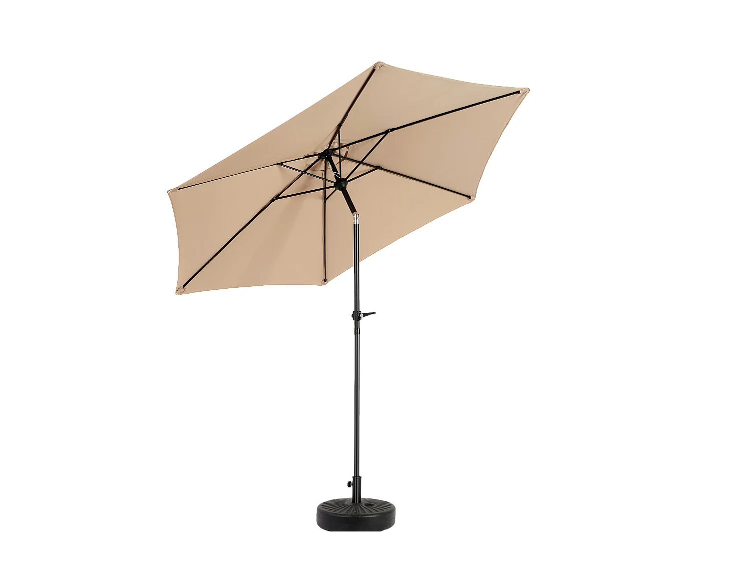 Ombrellone da esterno rettangolare bifacciale, con manovella, in acciaio, color kaki (274x213x200 cm)