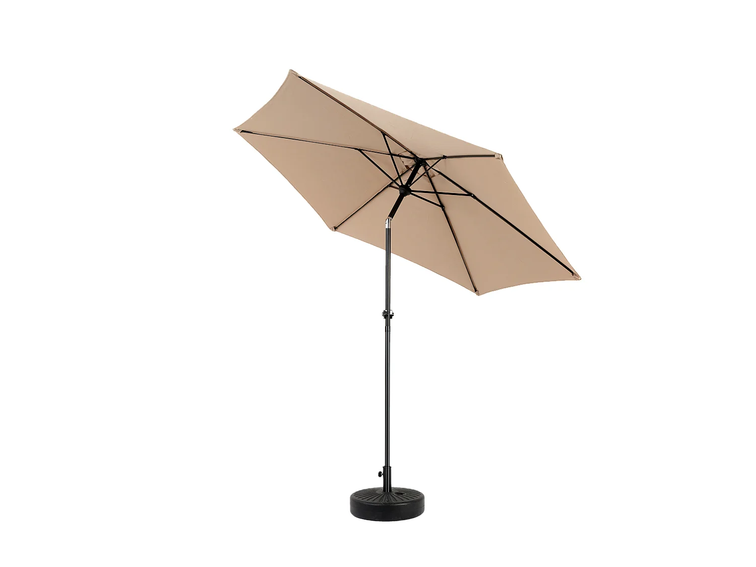 Ombrellone da esterno rettangolare bifacciale, con manovella, in acciaio, color kaki (274x213x200 cm)