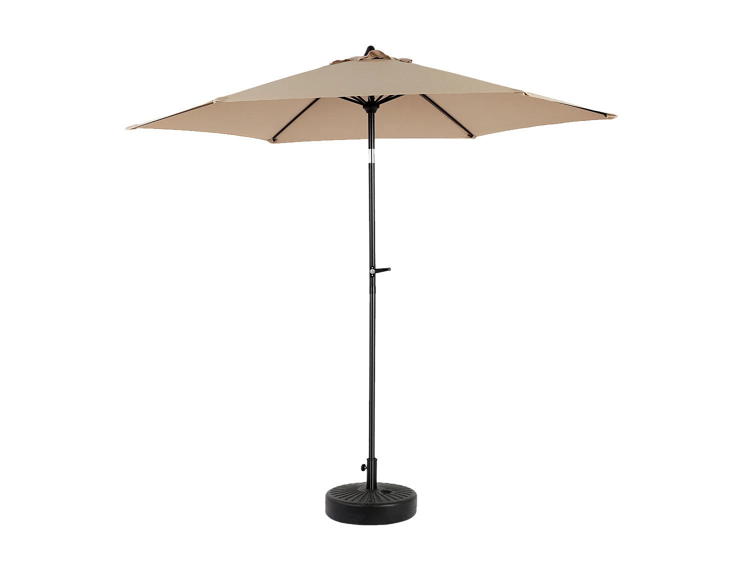 Ombrellone da esterno rettangolare bifacciale, con manovella, in acciaio, color kaki (274x213x200 cm)