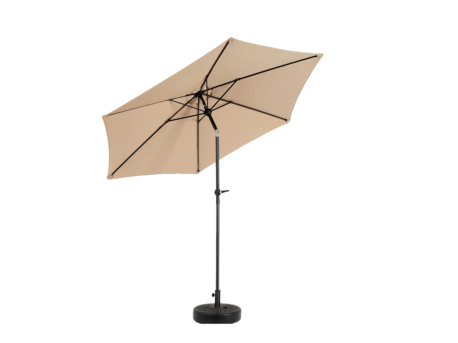 Ombrellone da esterno rettangolare bifacciale, con manovella, in acciaio, color kaki (274x213x200 cm)