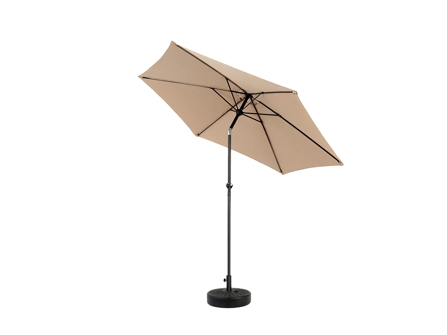 Ombrellone da esterno rettangolare bifacciale, con manovella, in acciaio, color kaki (274x213x200 cm)