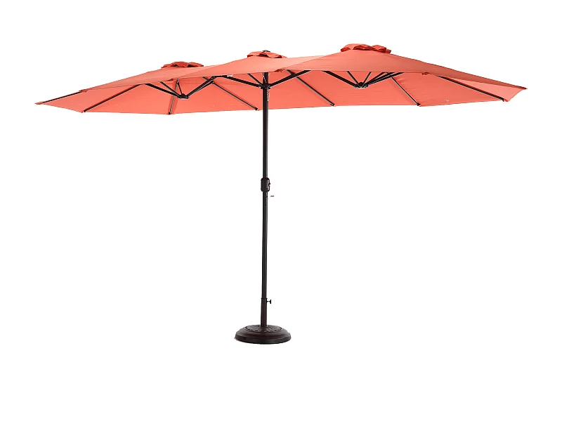 Ombrellone da esterno rettangolare bifacciale con manovella, struttura in acciaio, arancione (4,5x4,5x3m)