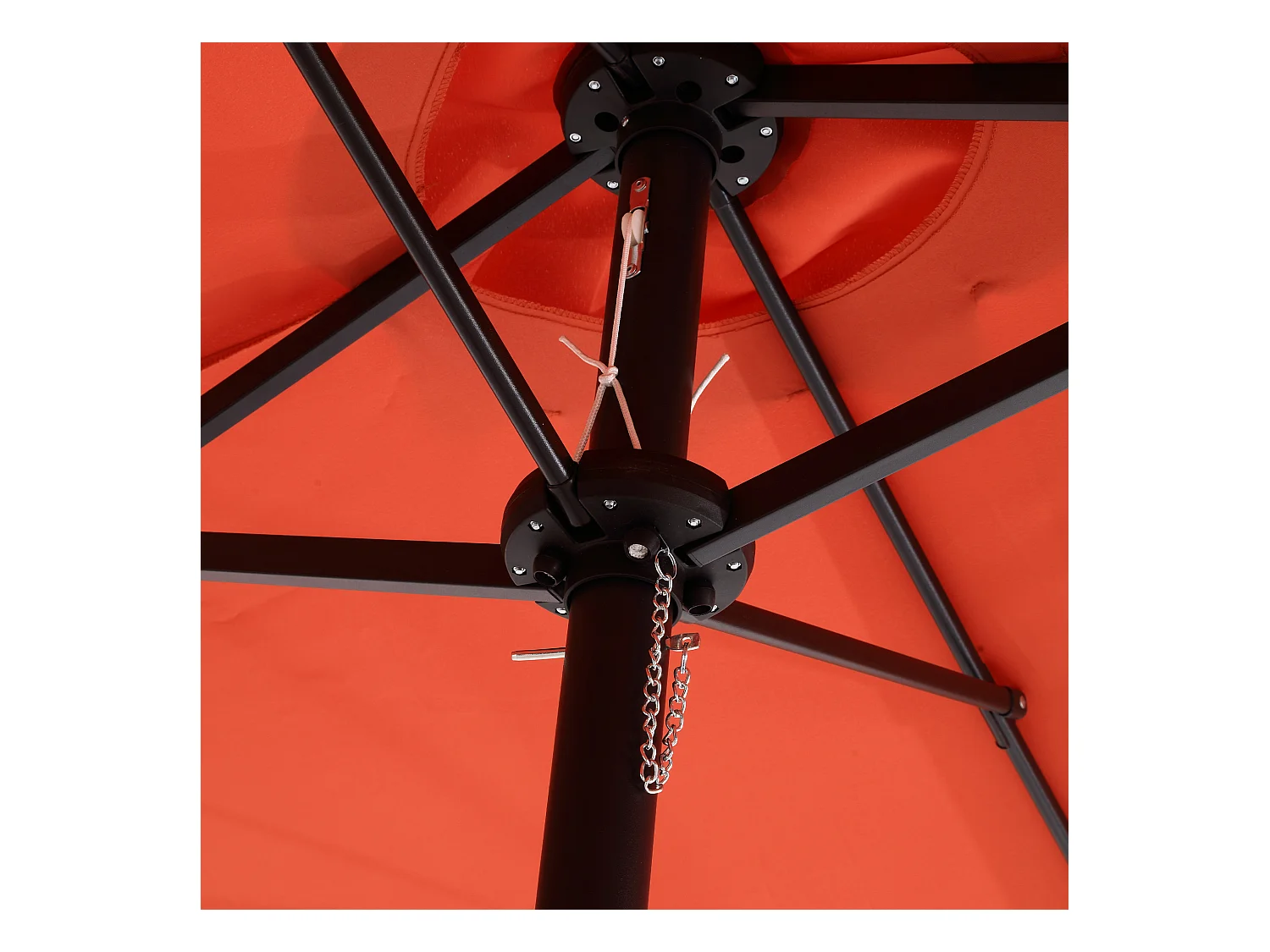 Parasol extérieur double face rectangulaire avec manivelle, structure en acier, orange (4.5x4.5x3m)