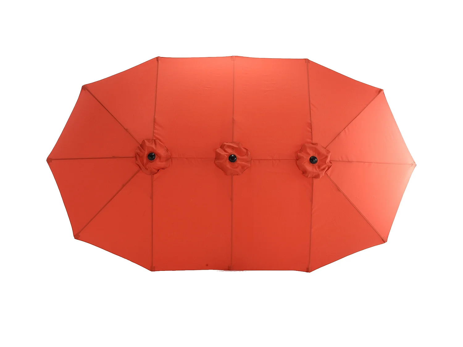 Parasol extérieur double face rectangulaire avec manivelle, structure en acier, orange (4.5x4.5x3m)