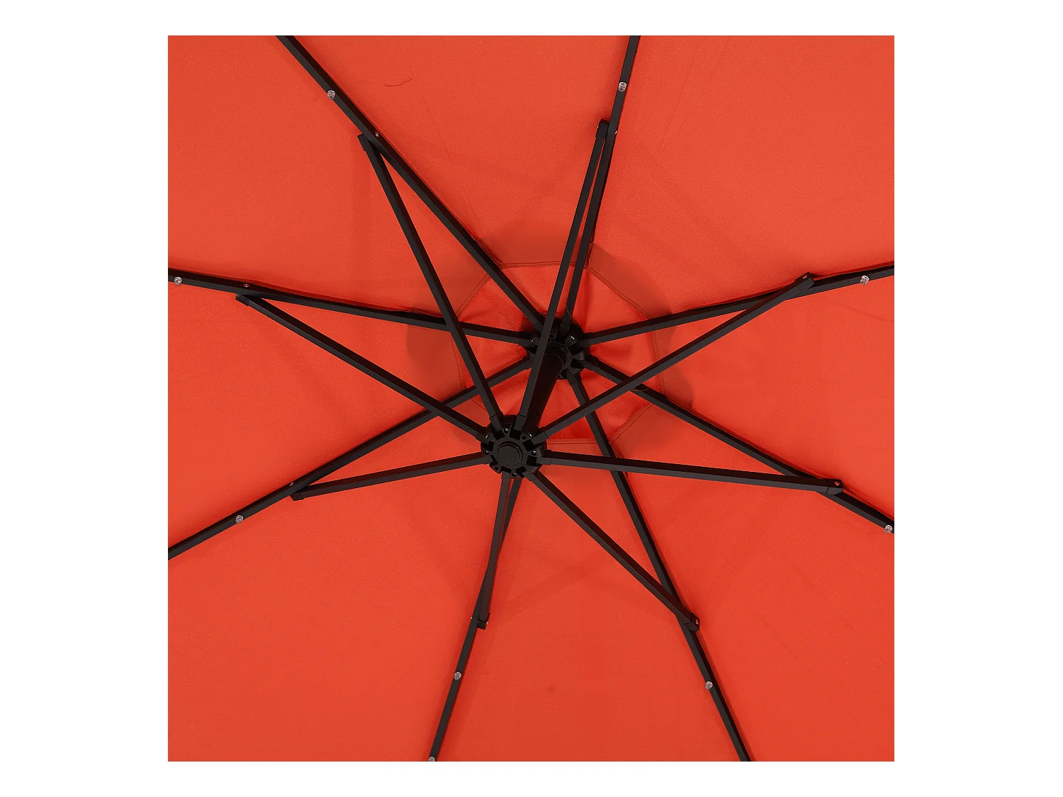 Parasol extérieur double face rectangulaire avec manivelle, structure en acier, orange (4.5x4.5x3m)