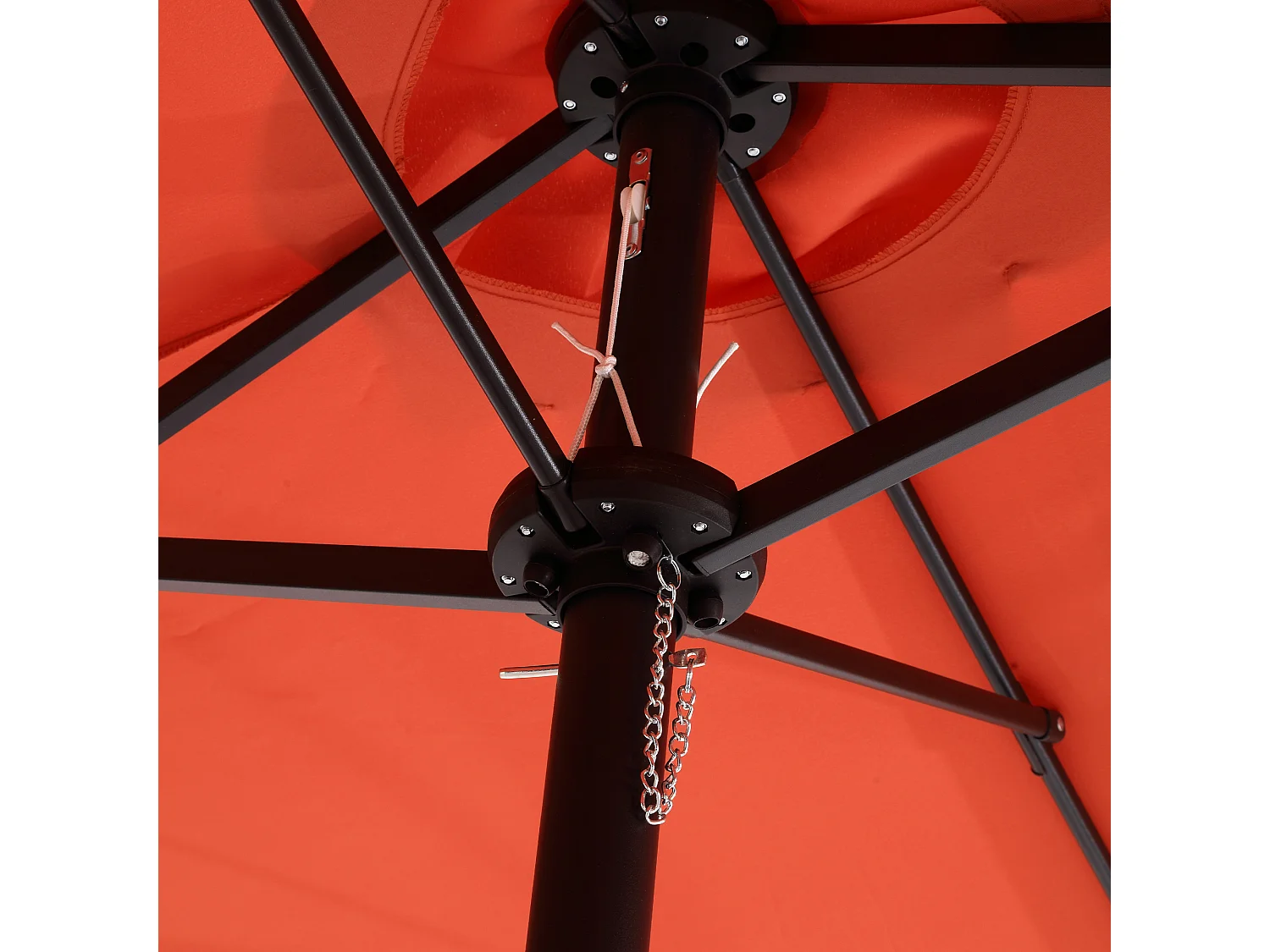 Ombrellone da esterno rettangolare bifacciale con manovella, struttura in acciaio, arancione (4,5x4,5x3m)