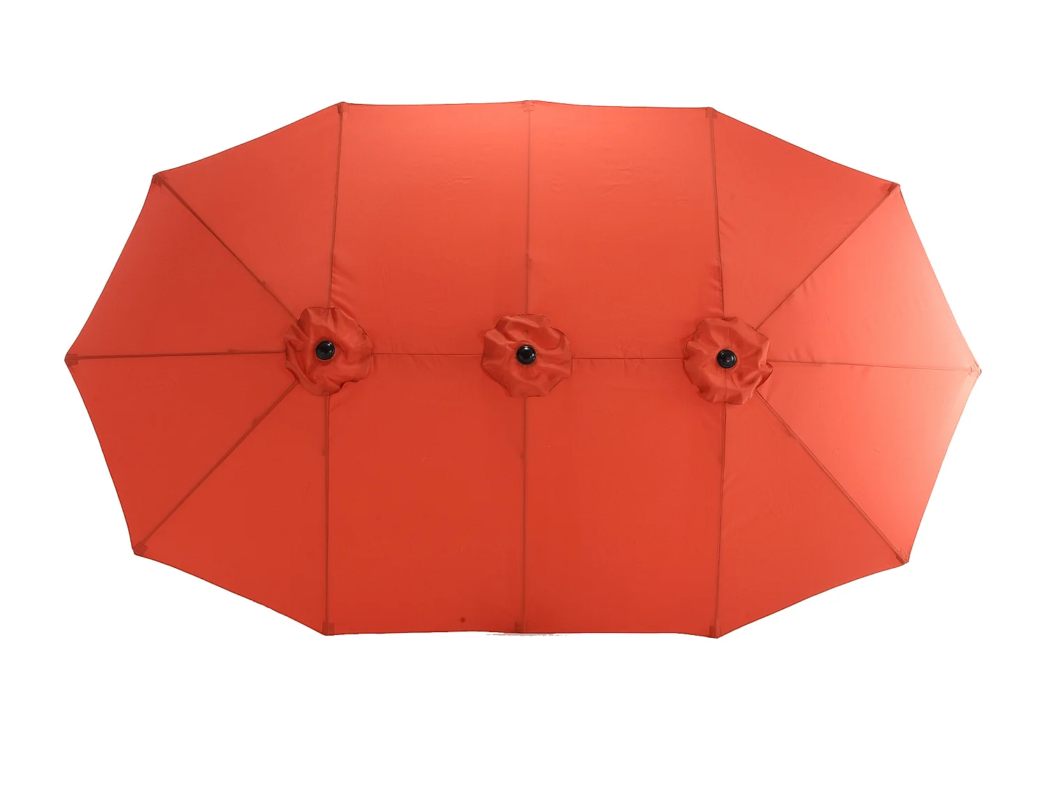 Ombrellone da esterno rettangolare bifacciale con manovella, struttura in acciaio, arancione (4,5x4,5x3m)