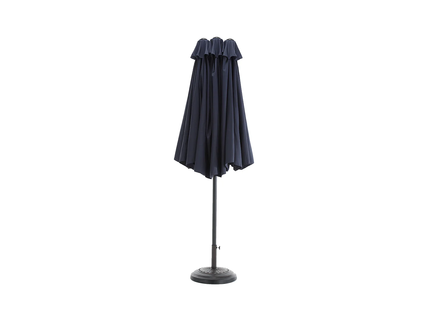 Ombrellone da esterno rettangolare bifacciale con manovella, struttura in acciaio, blu navy (4,5x4,5x3 m)