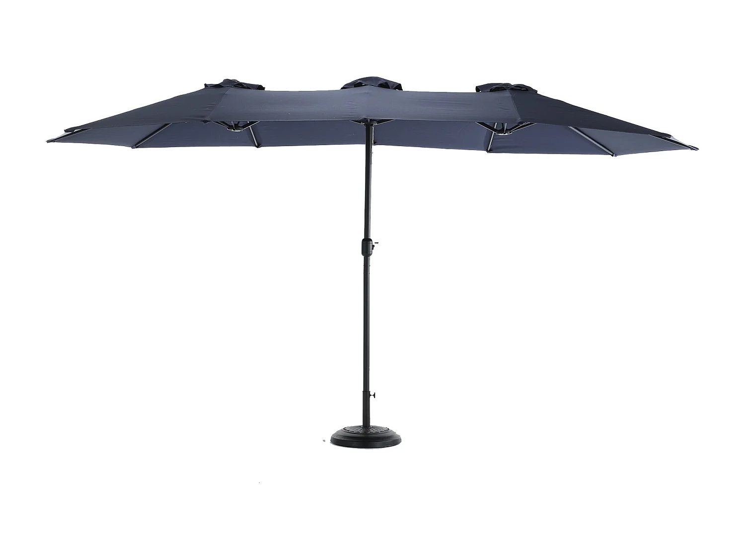 Ombrellone da esterno rettangolare bifacciale con manovella, struttura in acciaio, blu navy (4,5x4,5x3 m)