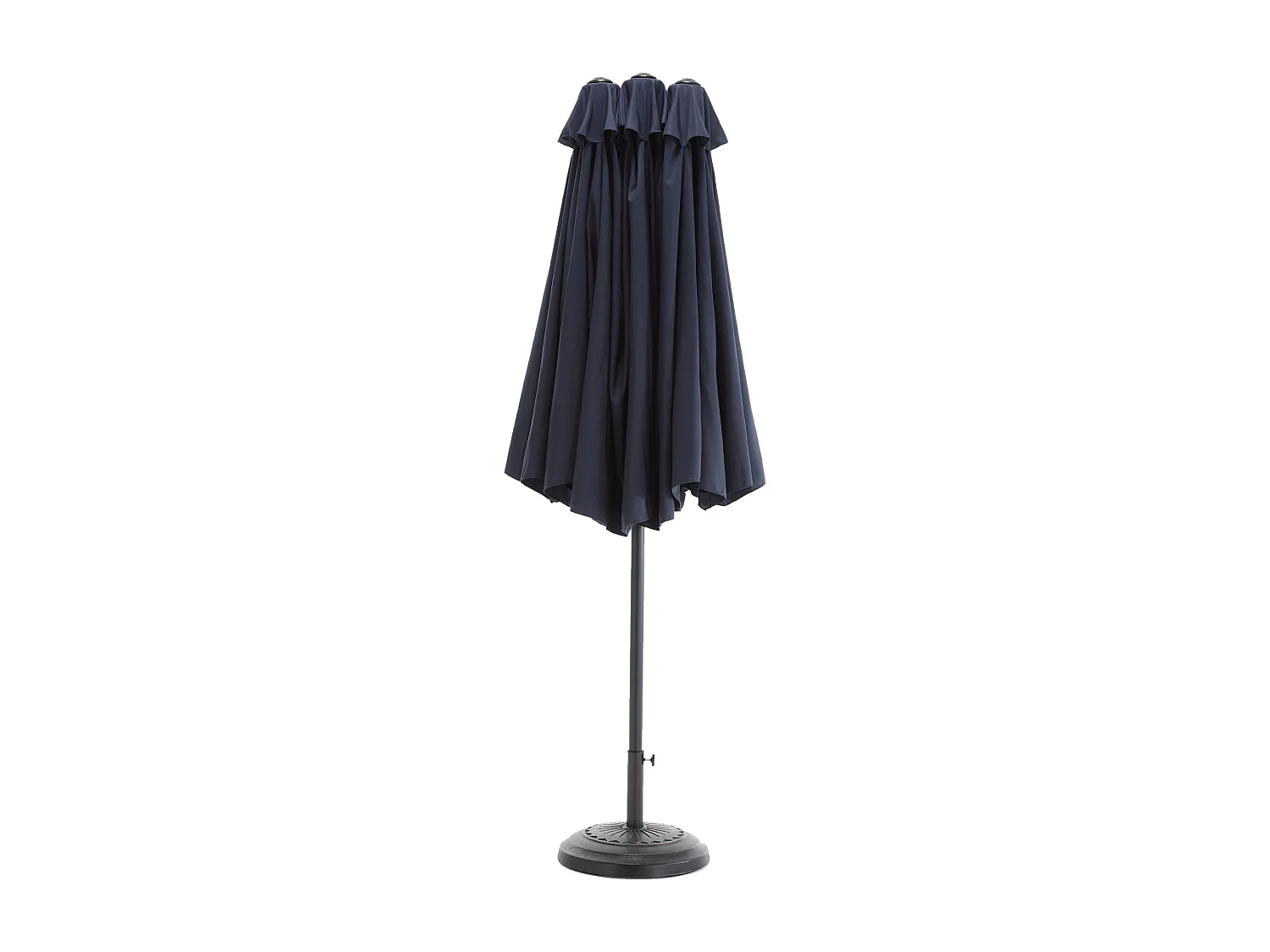 Ombrellone da esterno rettangolare bifacciale con manovella, struttura in acciaio, blu navy (4,5x4,5x3 m)
