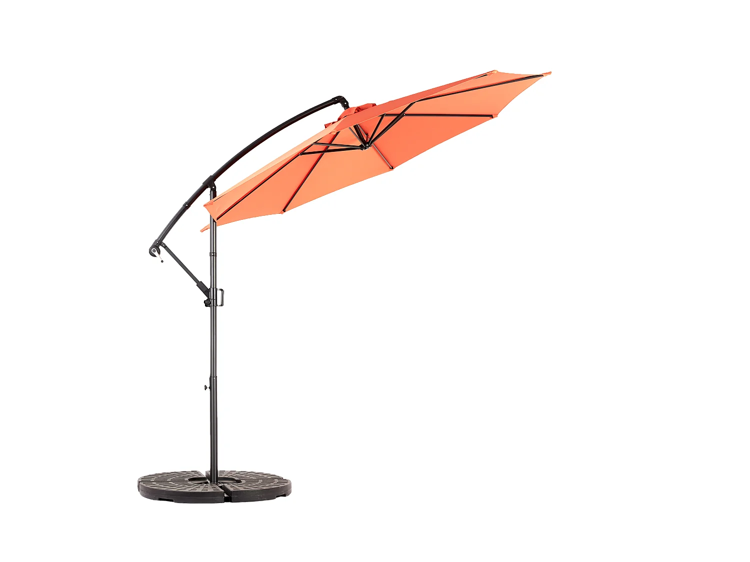 Ombrellone da esterno rettangolare bifacciale con manovella, struttura in acciaio, arancione (4,5x4,5x3m)