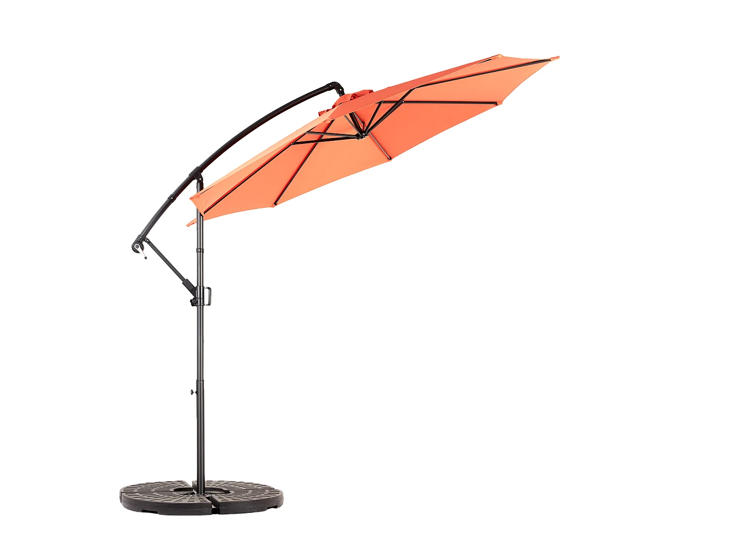 Ombrellone da esterno rettangolare bifacciale con manovella, struttura in acciaio, arancione (4,5x4,5x3m)