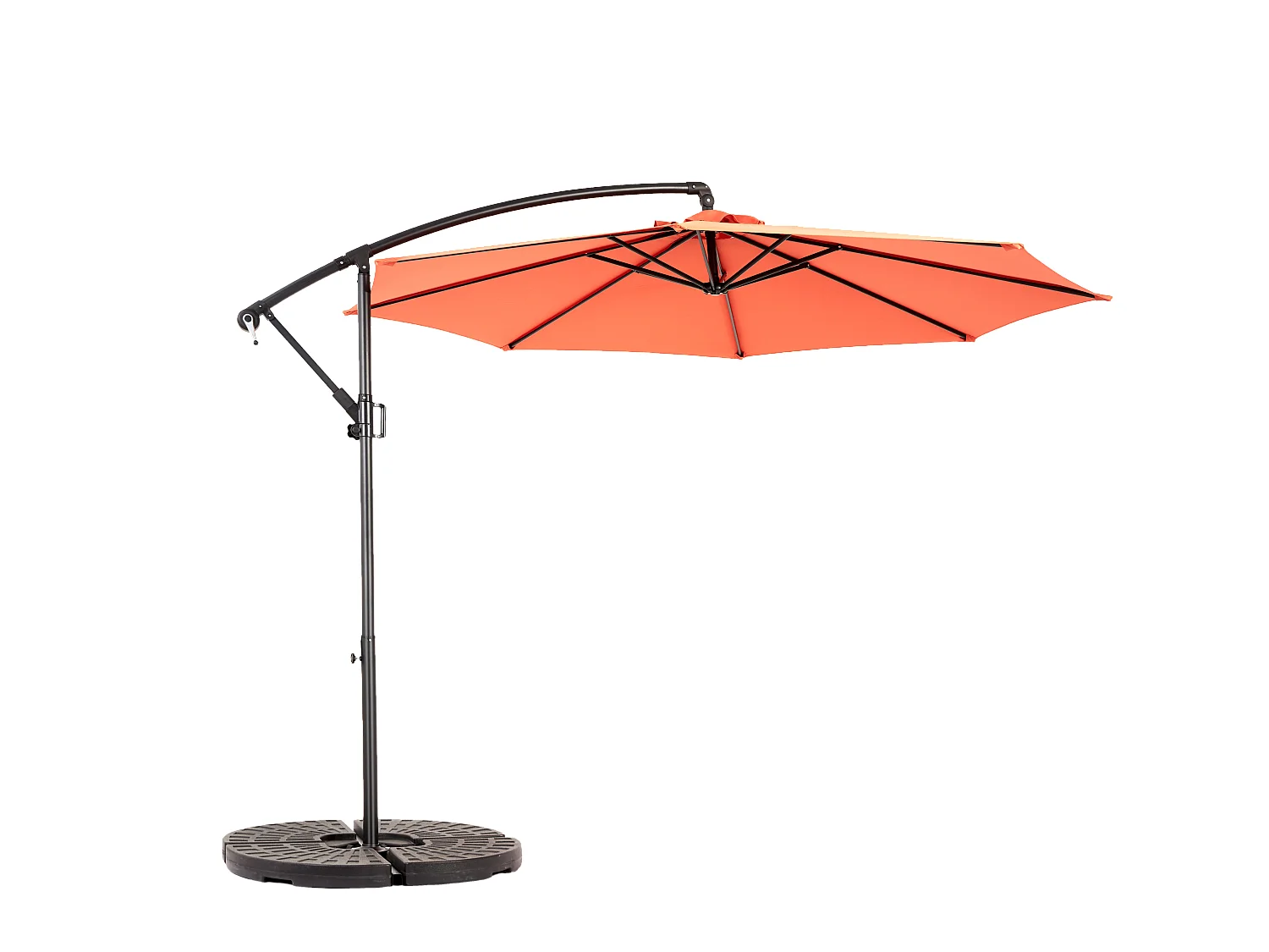 Ombrellone da esterno rettangolare bifacciale con manovella, struttura in acciaio, arancione (4,5x4,5x3m)