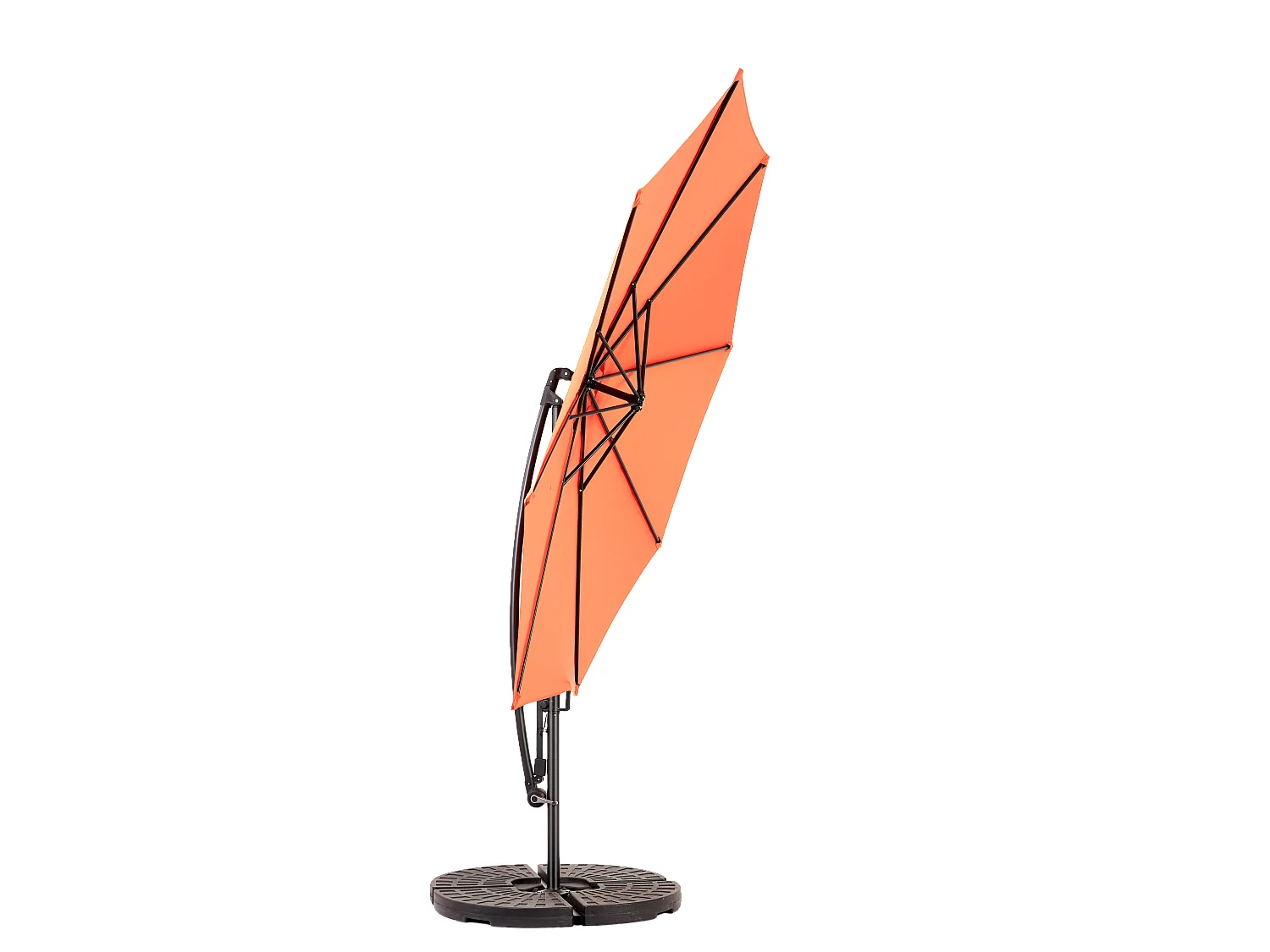 Ombrellone da esterno rettangolare bifacciale con manovella, struttura in acciaio, arancione (4,5x4,5x3m)