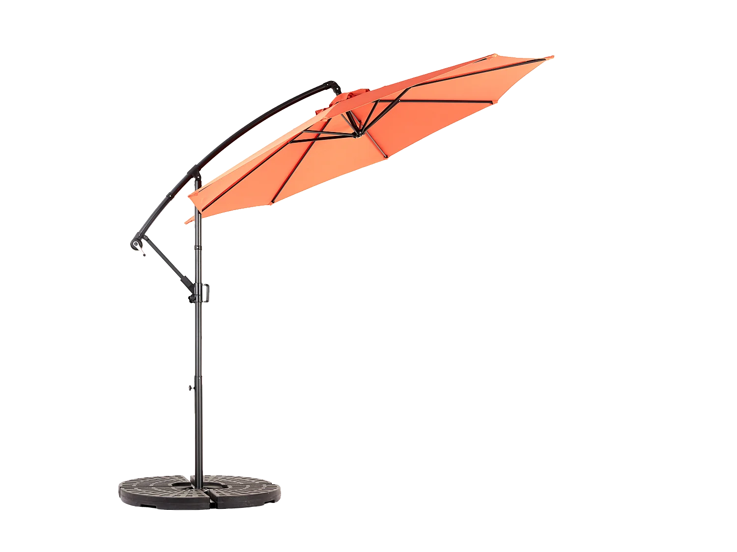 Ombrellone da esterno rettangolare bifacciale con manovella, struttura in acciaio, arancione (4,5x4,5x3m)