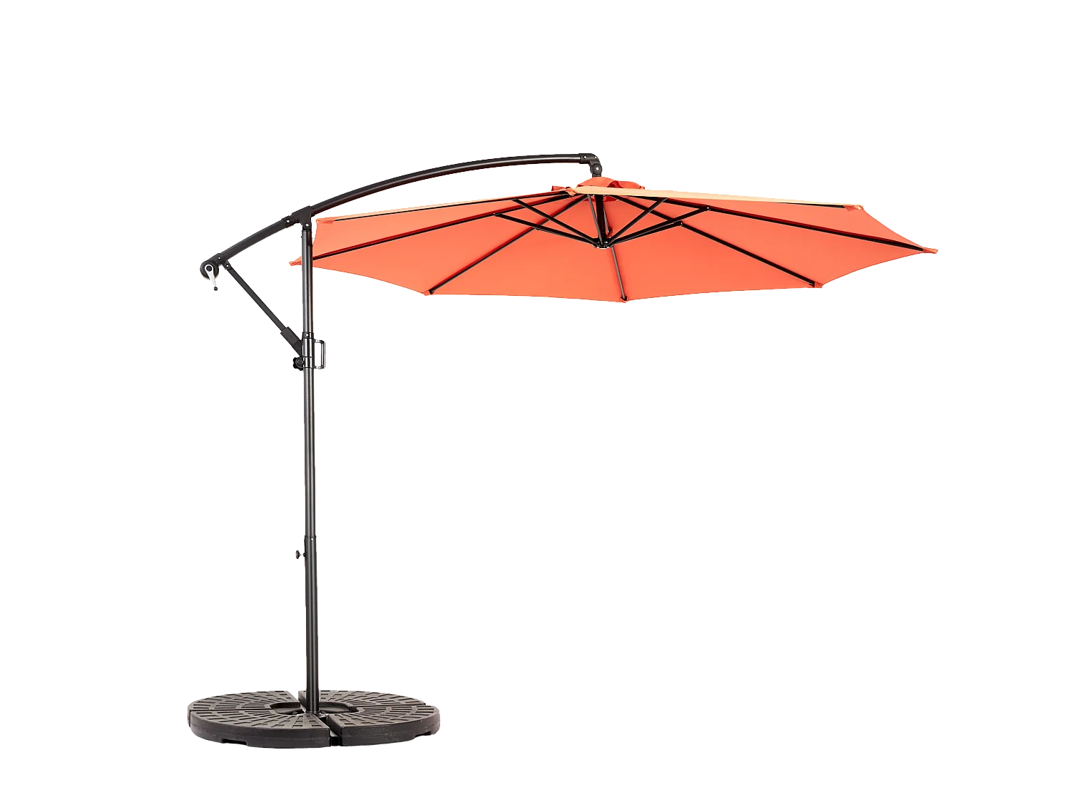 Ombrellone da esterno rettangolare bifacciale con manovella, struttura in acciaio, arancione (4,5x4,5x3m)