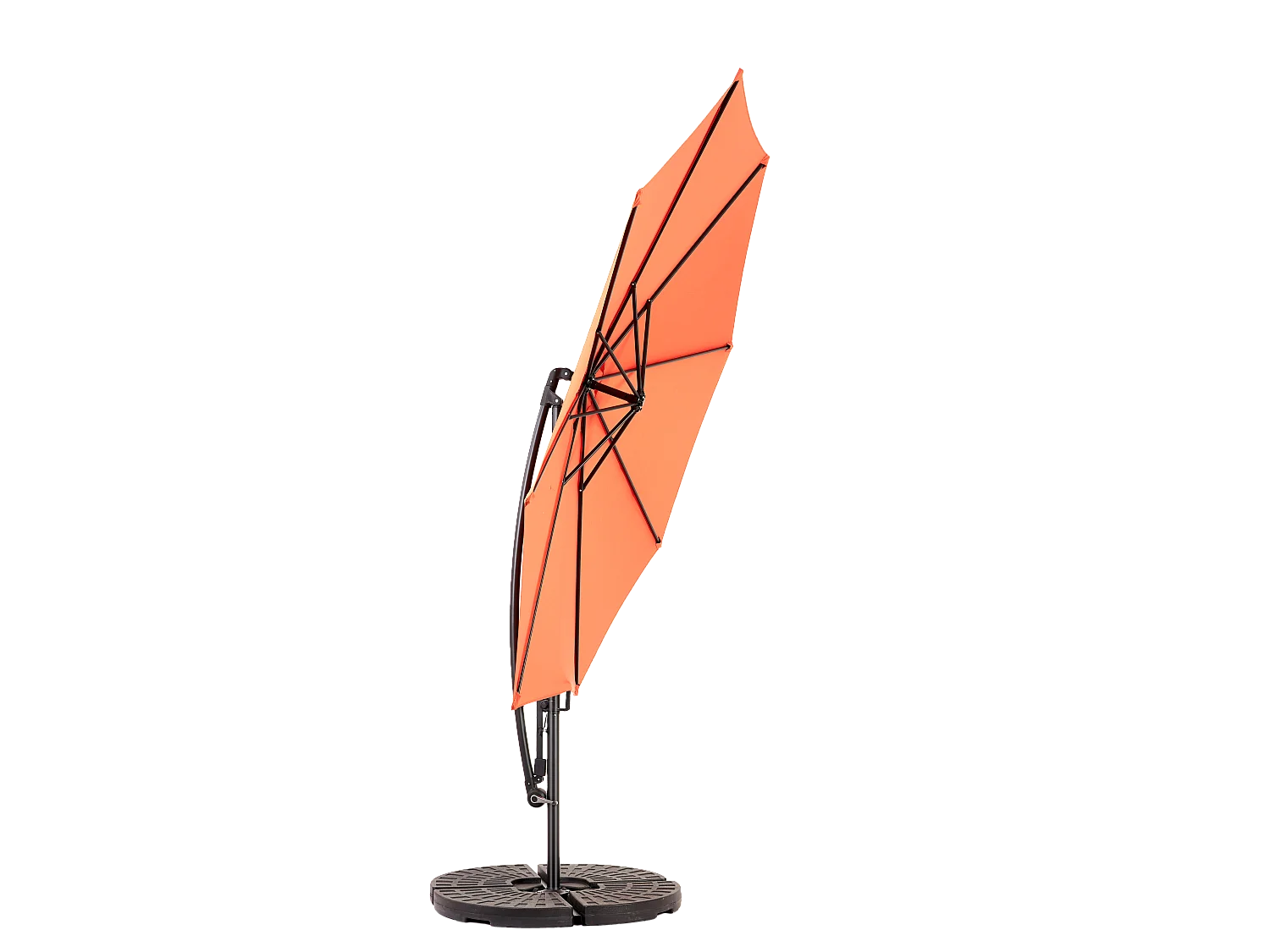 Ombrellone da esterno rettangolare bifacciale con manovella, struttura in acciaio, arancione (4,5x4,5x3m)